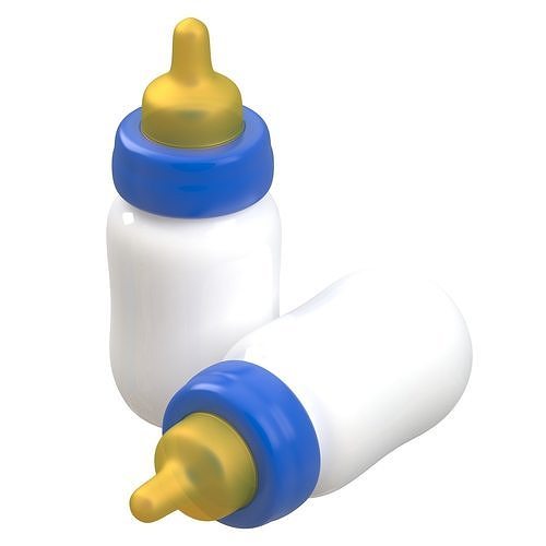Baby Feeding Bottle blue 3D model