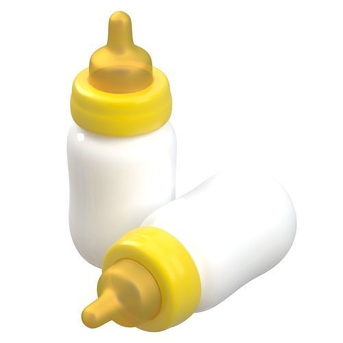 Baby Feeding Bottle yellow 3D model