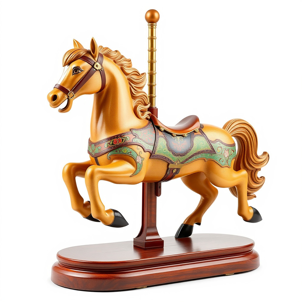 Classic Carousel Horse Model Pack with Ornate Detailing Low-poly 3D model_2
