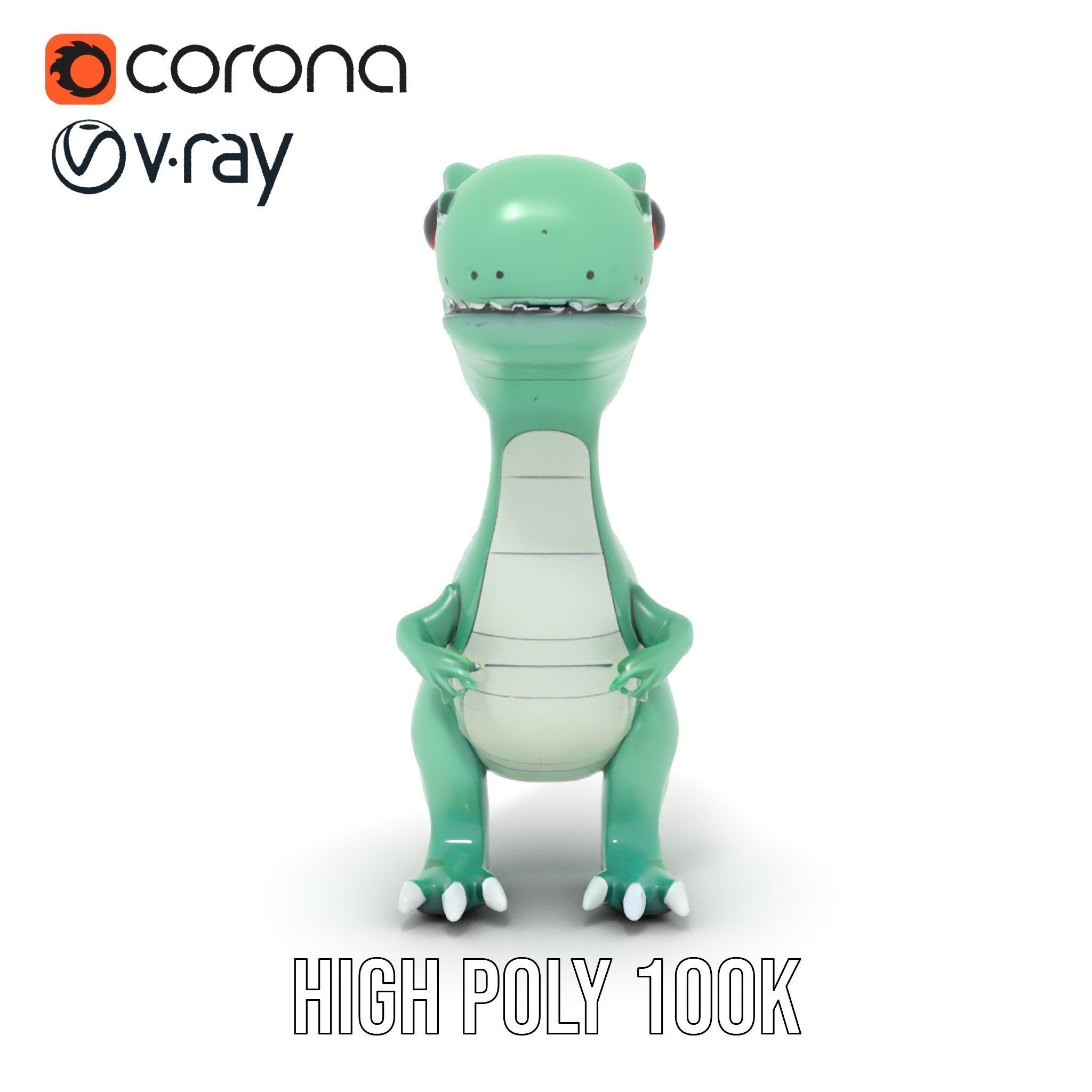 Cartoon Dinosaur Character Model Pack Low-poly 3D model_29