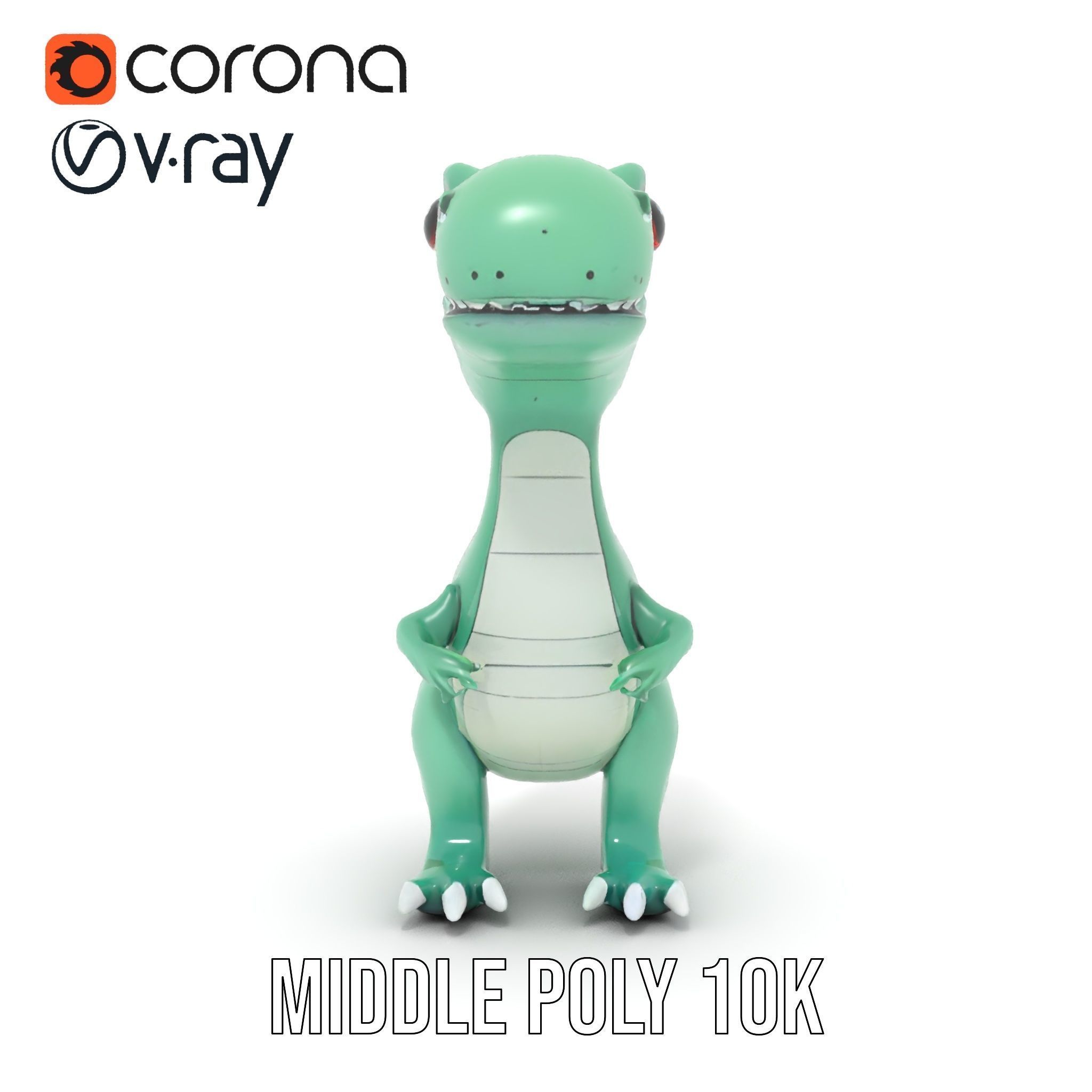 Cartoon Dinosaur Character Model Pack Low-poly 3D model_21