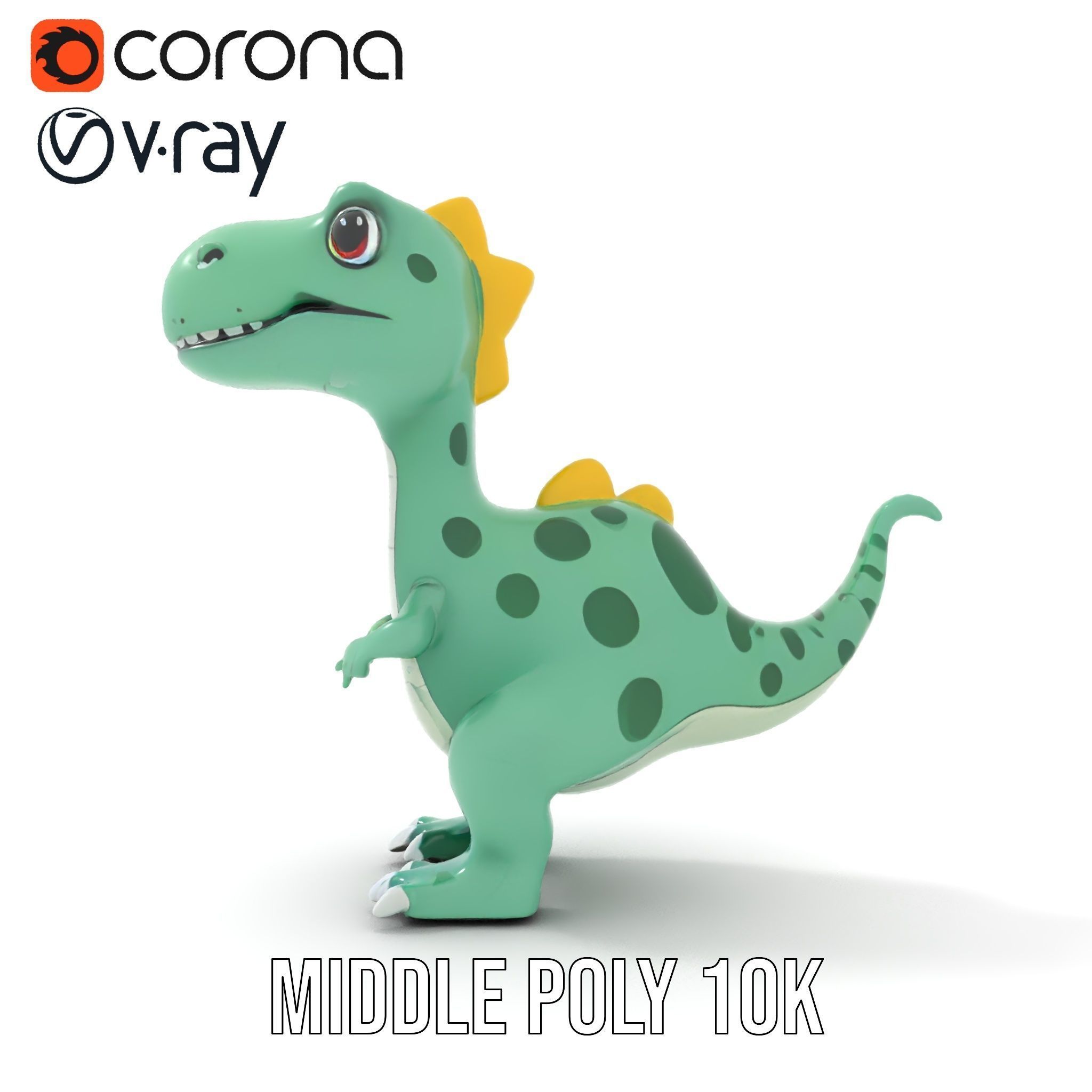 Cartoon Dinosaur Character Model Pack Low-poly 3D model_11