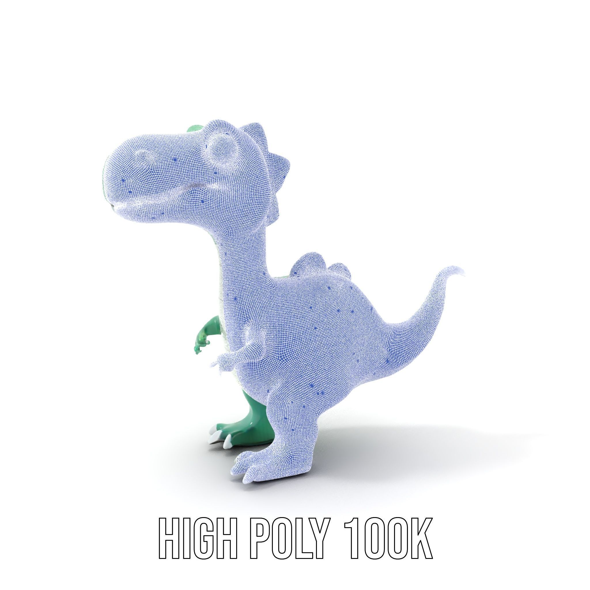 Cartoon Dinosaur Character Model Pack Low-poly 3D model_4