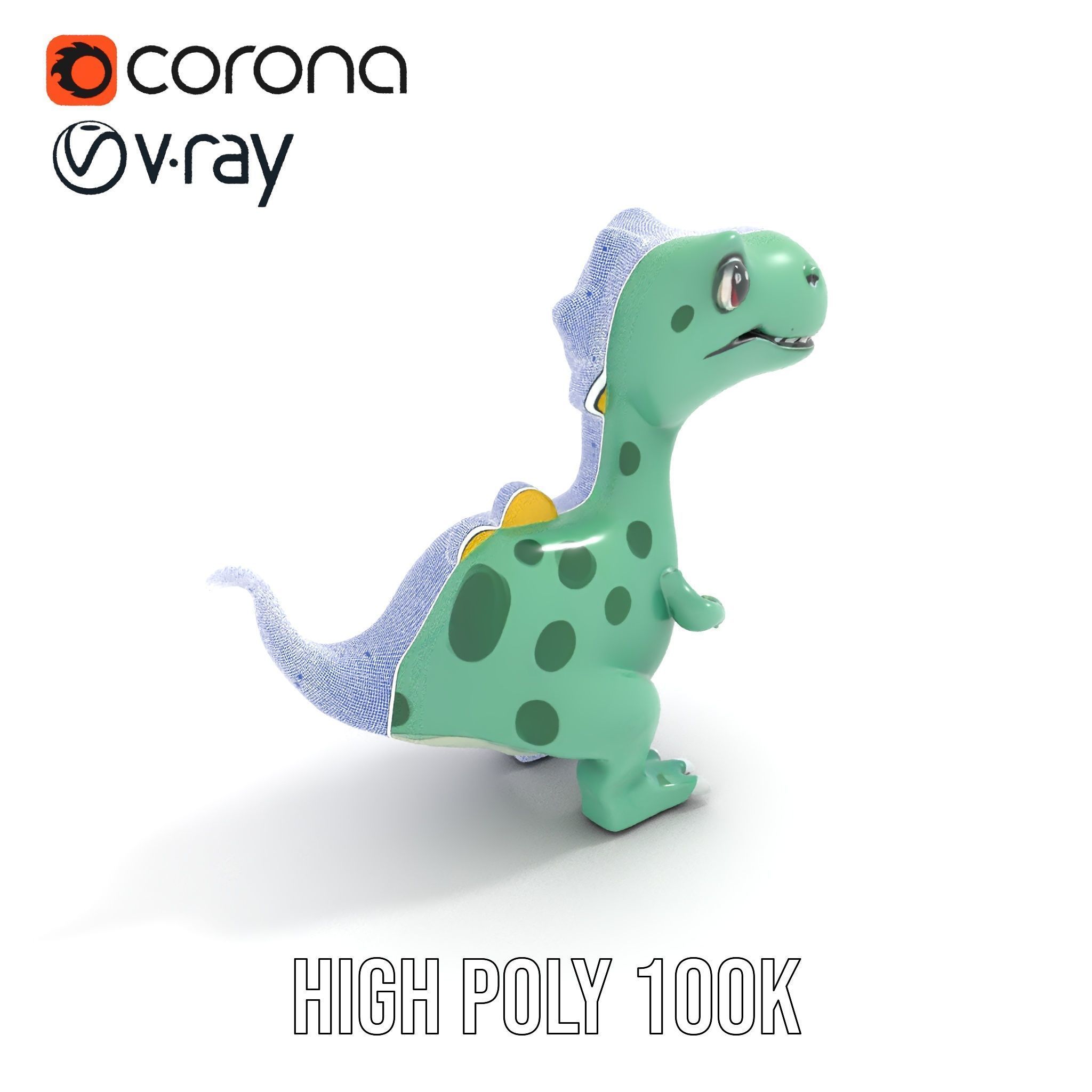 Cartoon Dinosaur Character Model Pack Low-poly 3D model_26