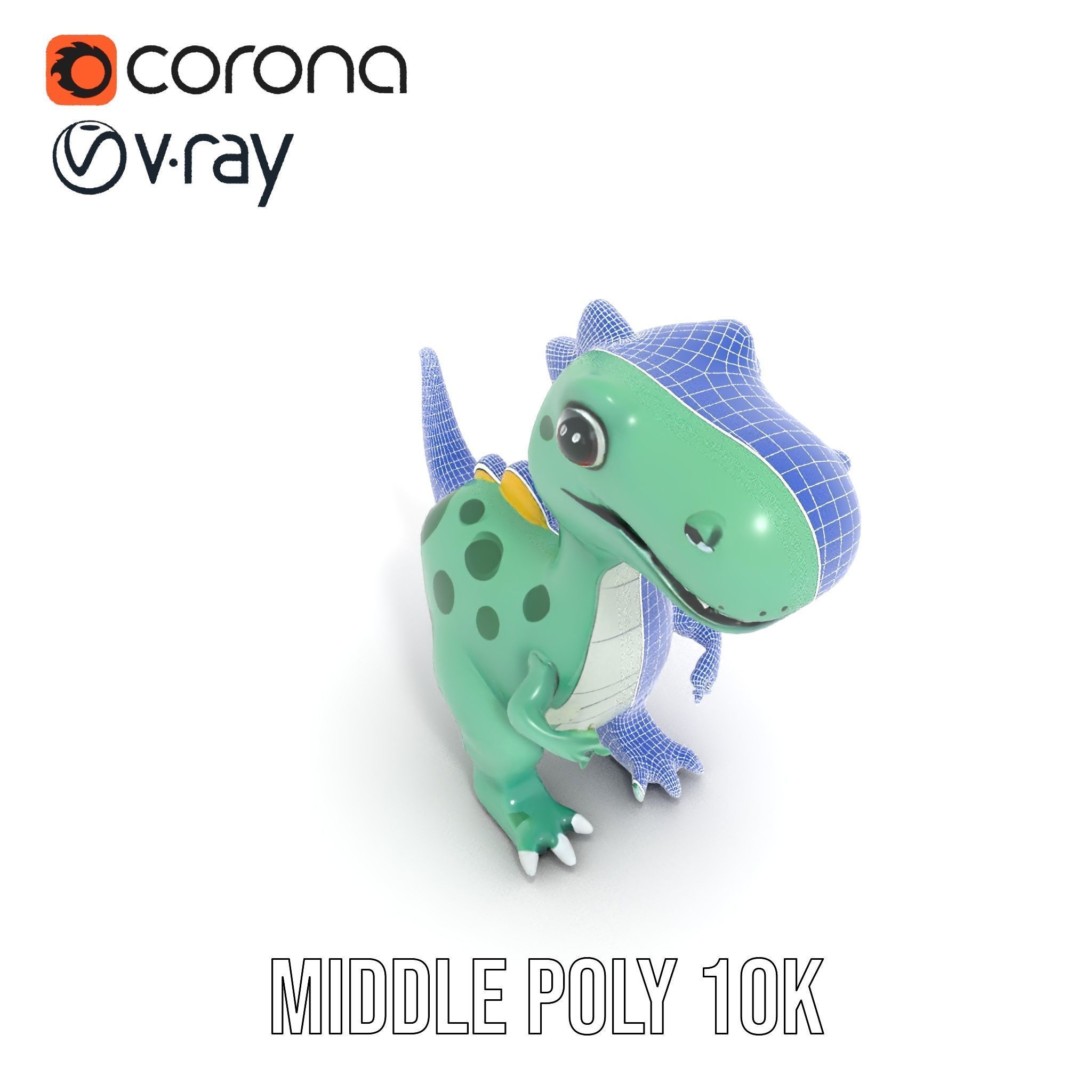 Cartoon Dinosaur Character Model Pack Low-poly 3D model_27