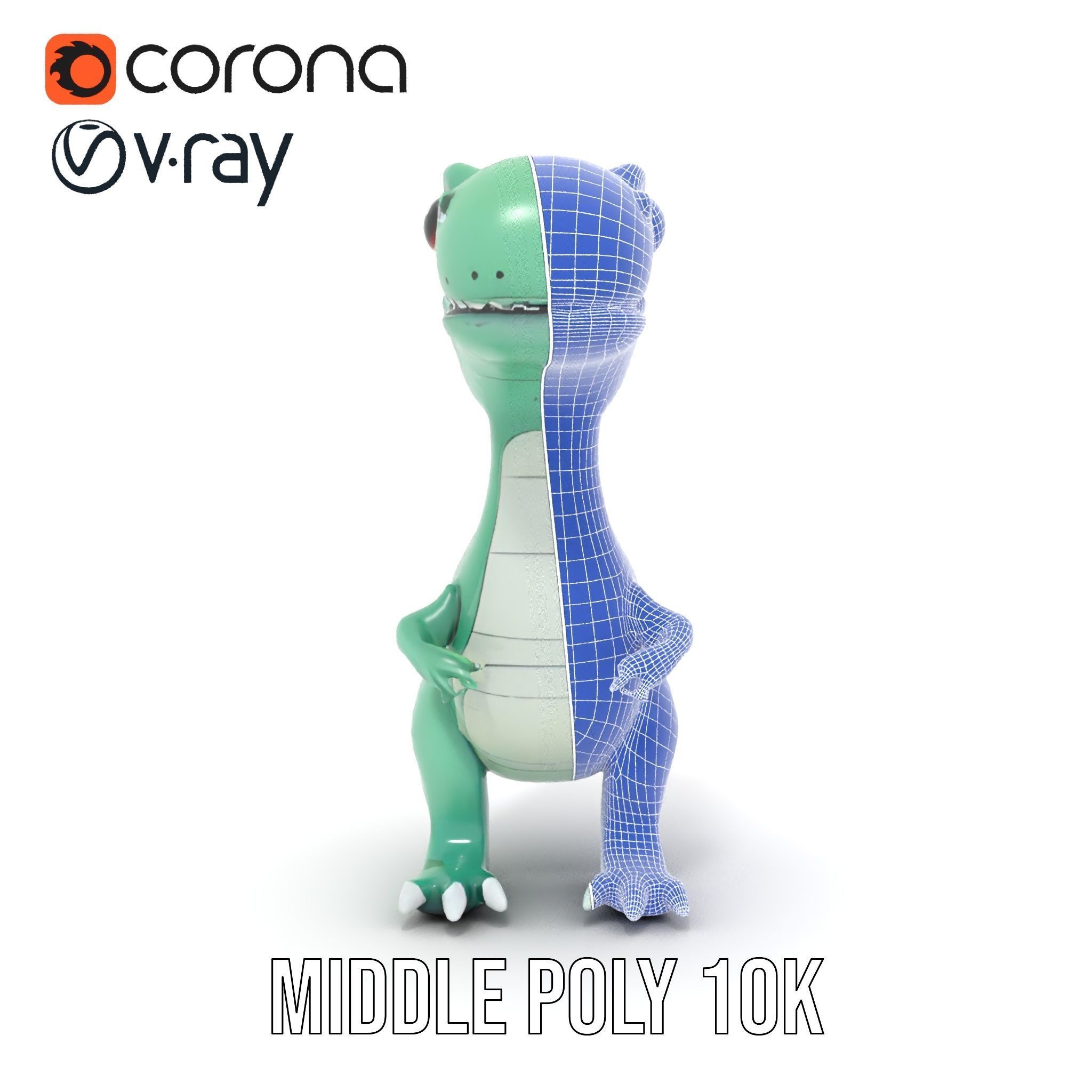 Cartoon Dinosaur Character Model Pack Low-poly 3D model_24