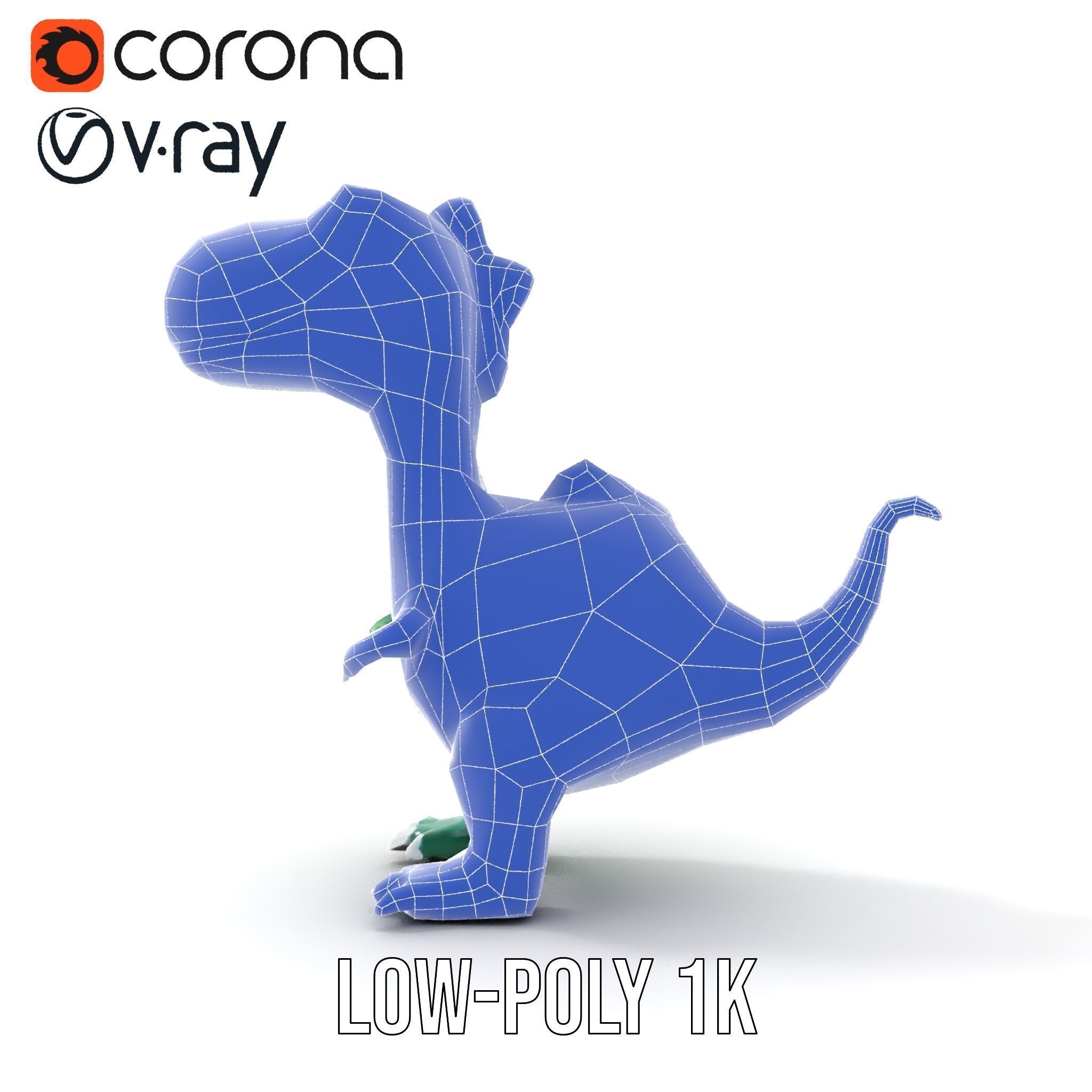 Cartoon Dinosaur Character Model Pack Low-poly 3D model_28