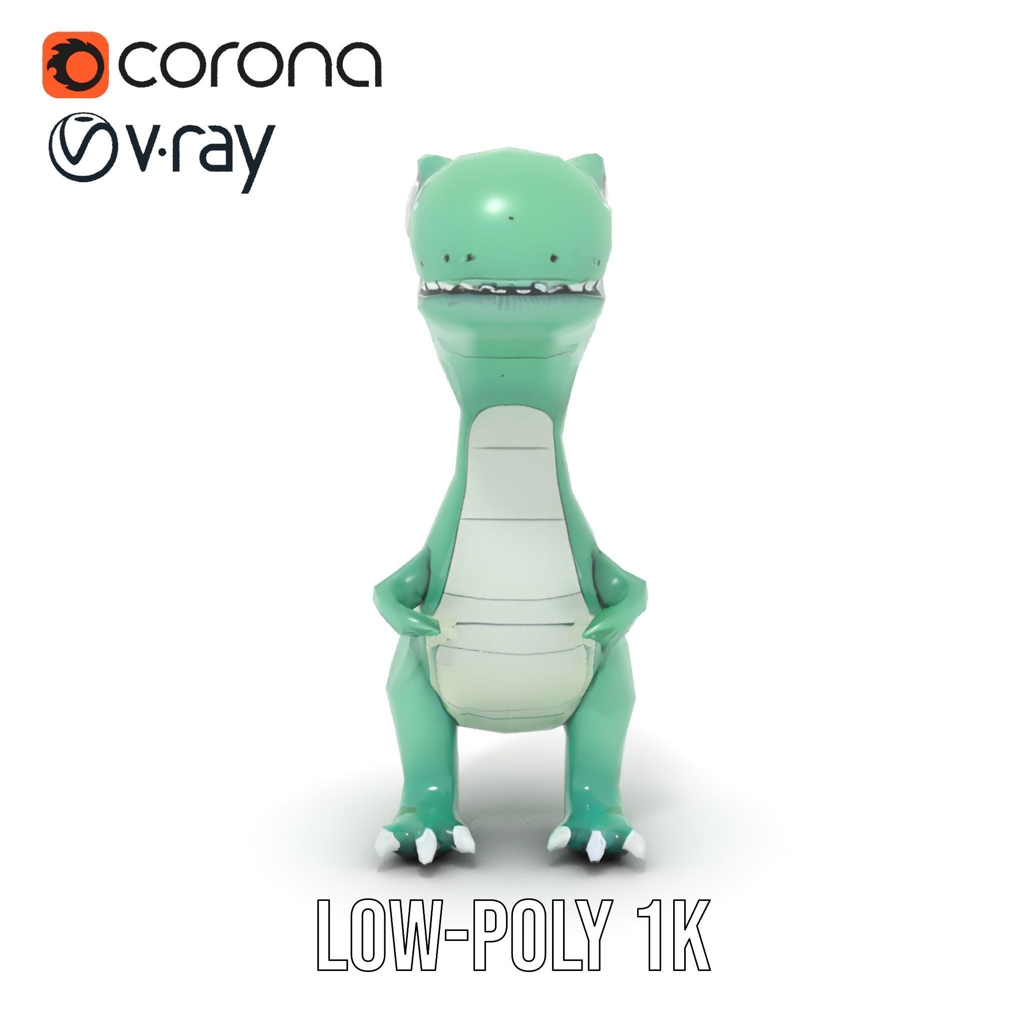 Cartoon Dinosaur Character Model Pack Low-poly 3D model_25