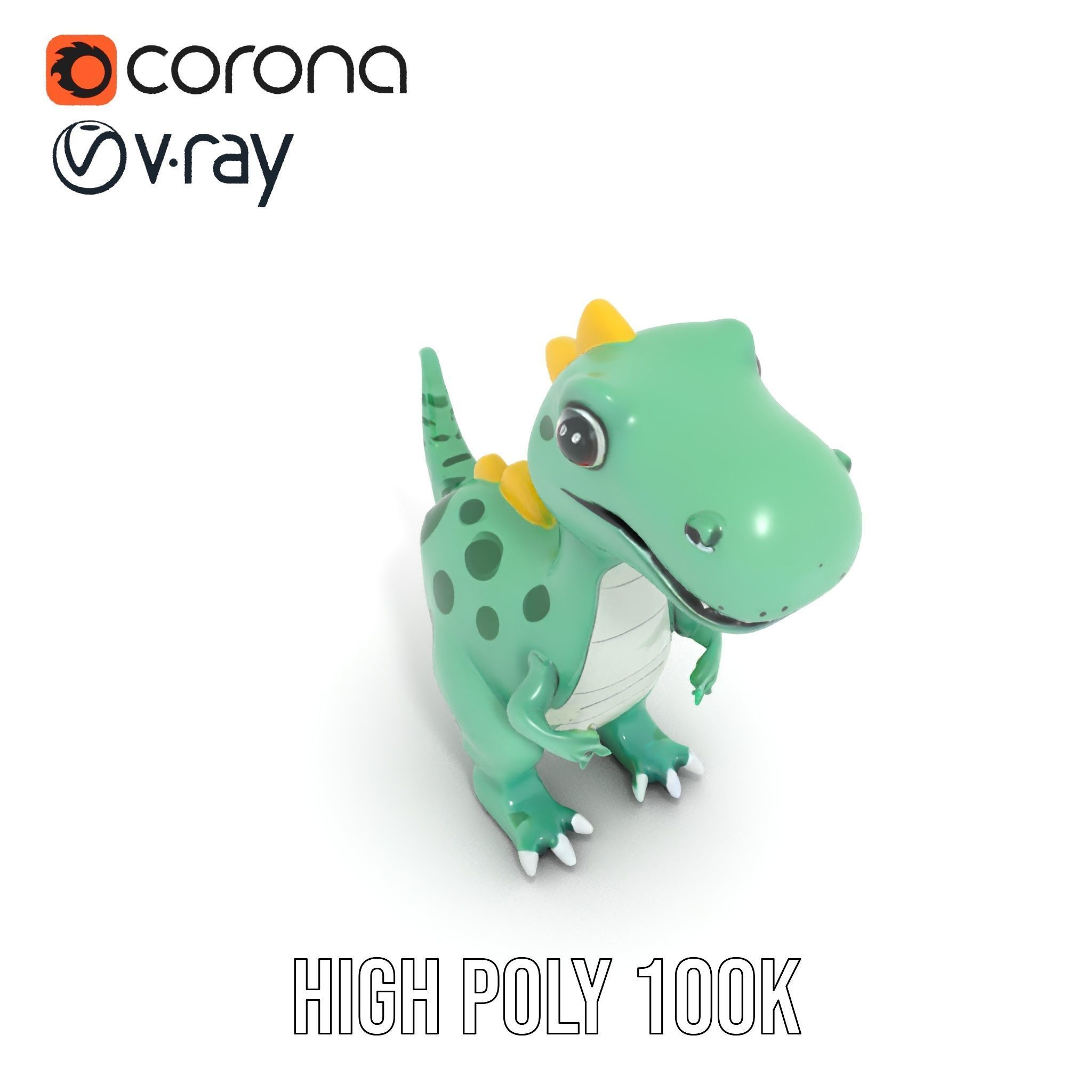 Cartoon Dinosaur Character Model Pack Low-poly 3D model_20