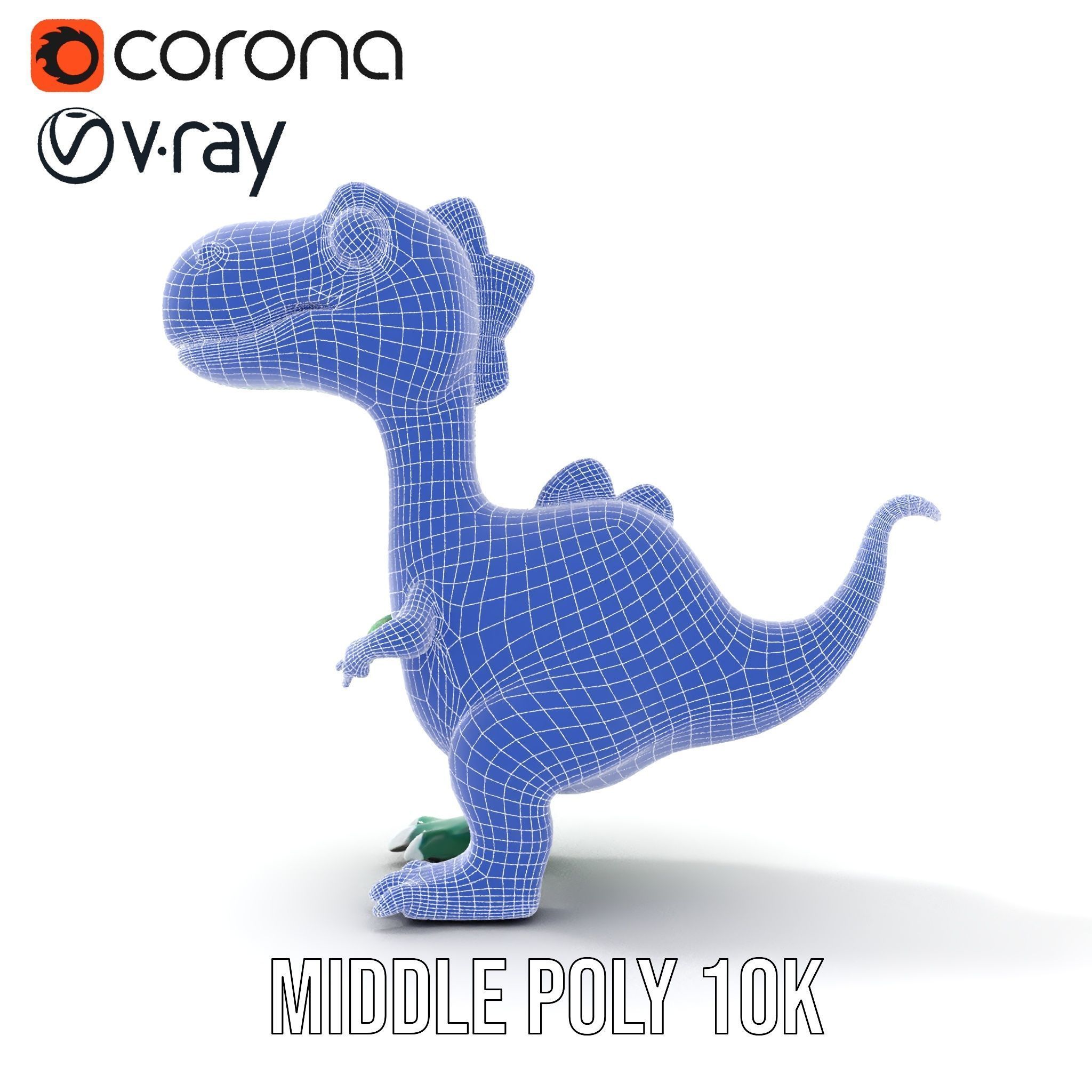 Cartoon Dinosaur Character Model Pack Low-poly 3D model_30