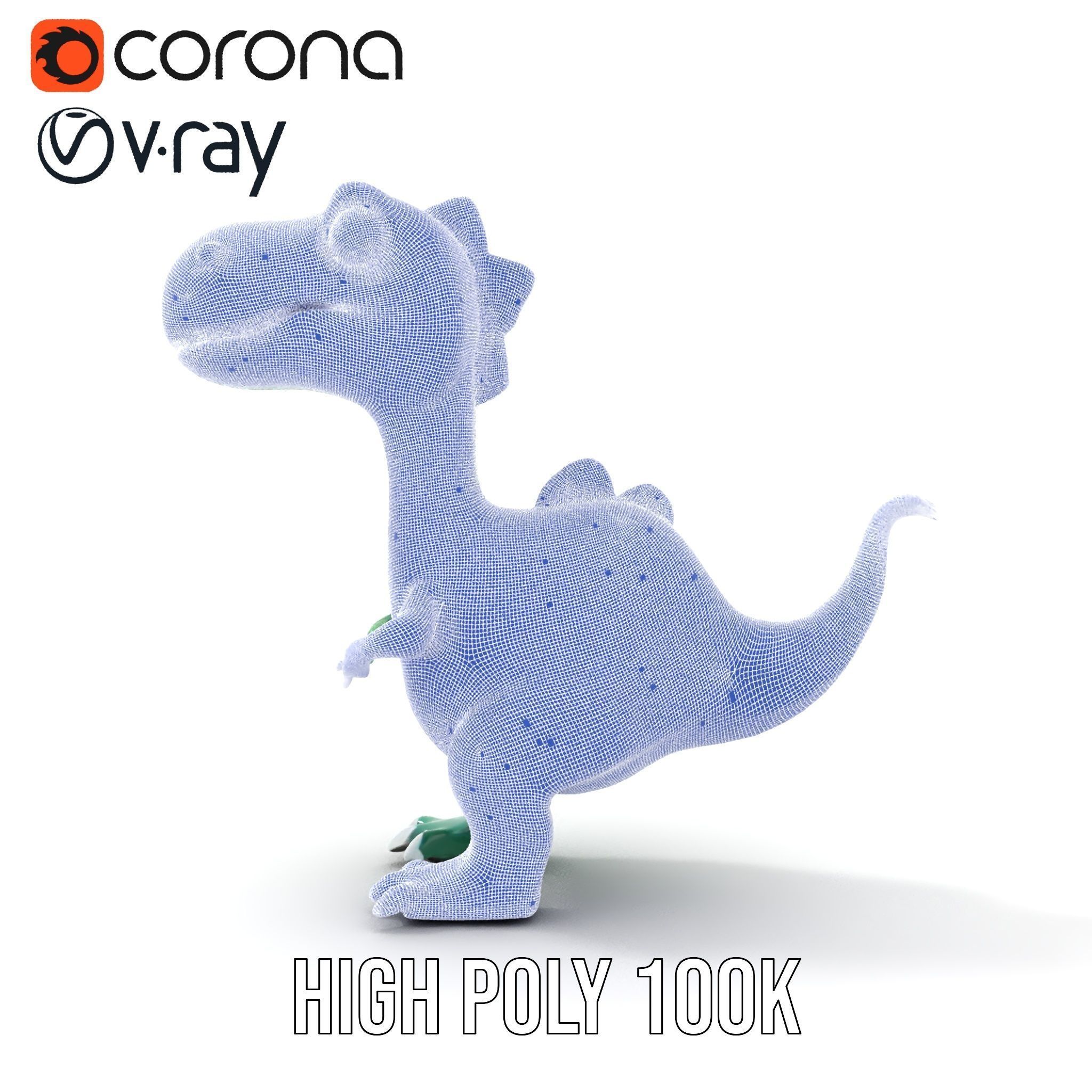 Cartoon Dinosaur Character Model Pack Low-poly 3D model_33