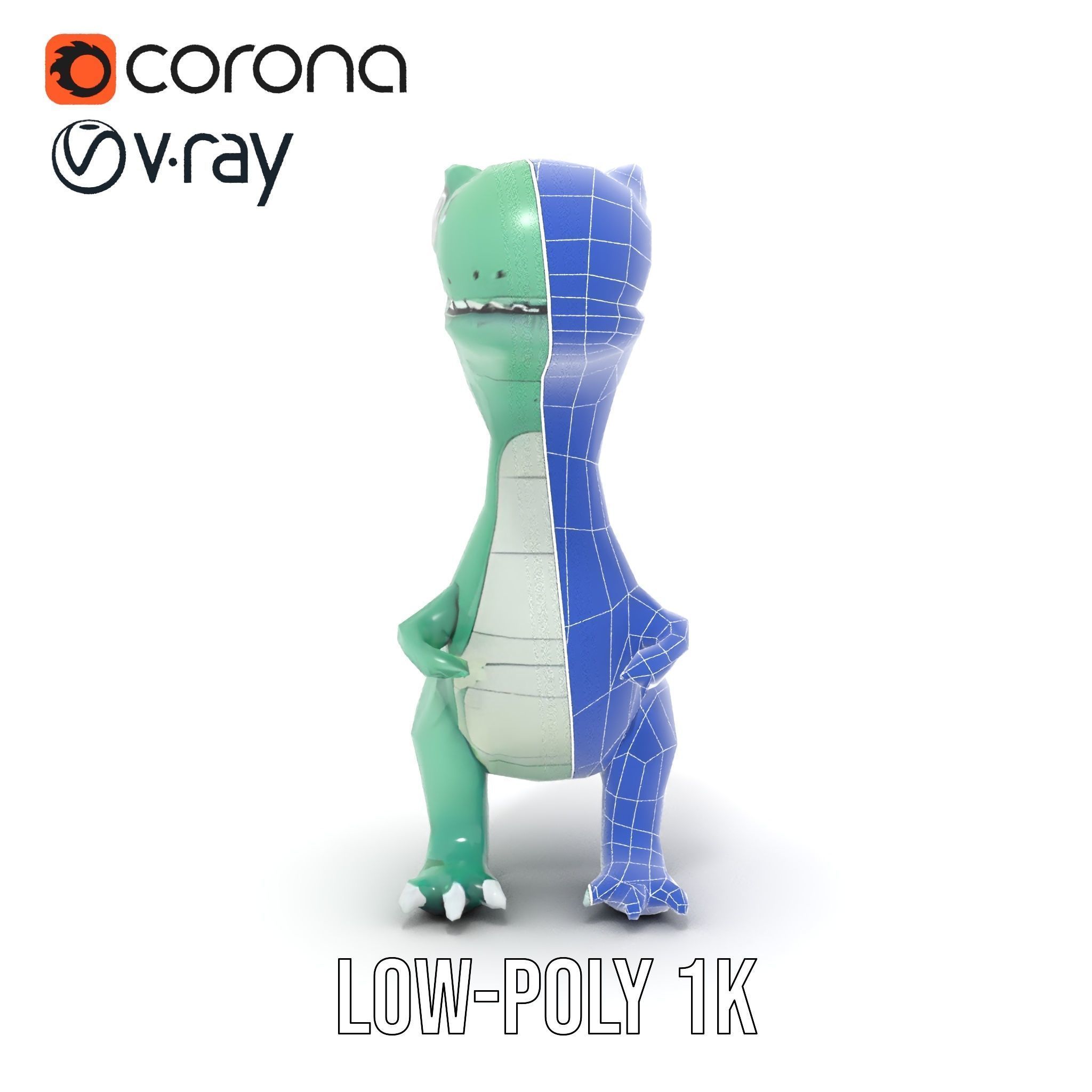 Cartoon Dinosaur Character Model Pack Low-poly 3D model_31