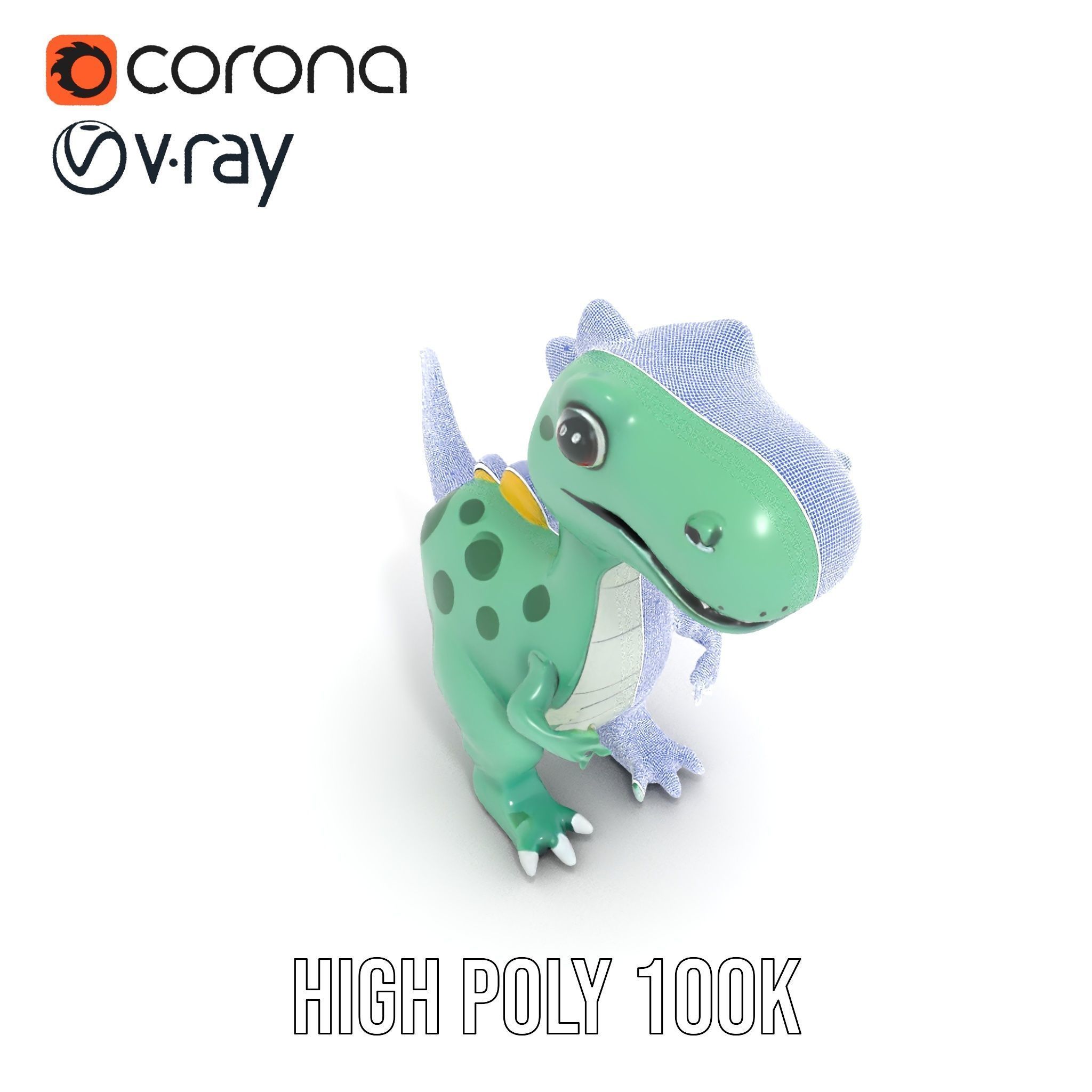 Cartoon Dinosaur Character Model Pack Low-poly 3D model_32