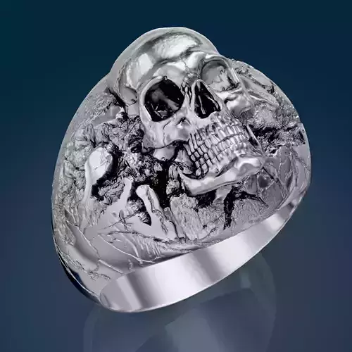 Skull Gown Luxury Ring 3D print model