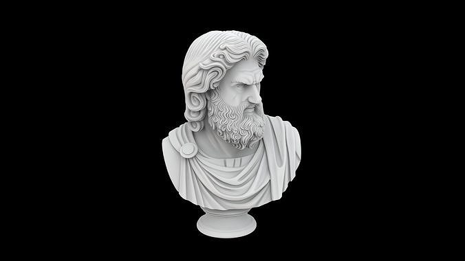 Zeus Bust 3D Model Sculpture for 3D Printing  3D print model