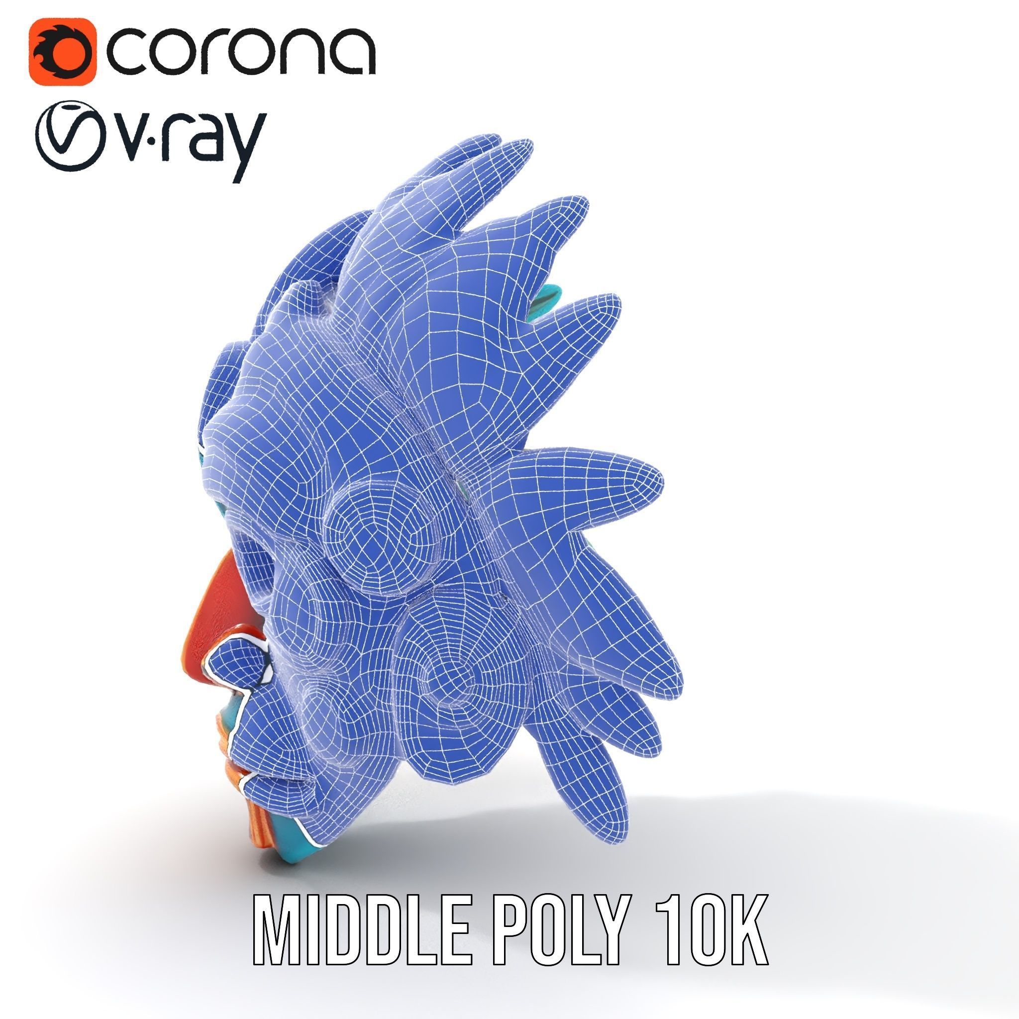 Aztec Warrior Mask D Model Pack Low-poly 3D model_21