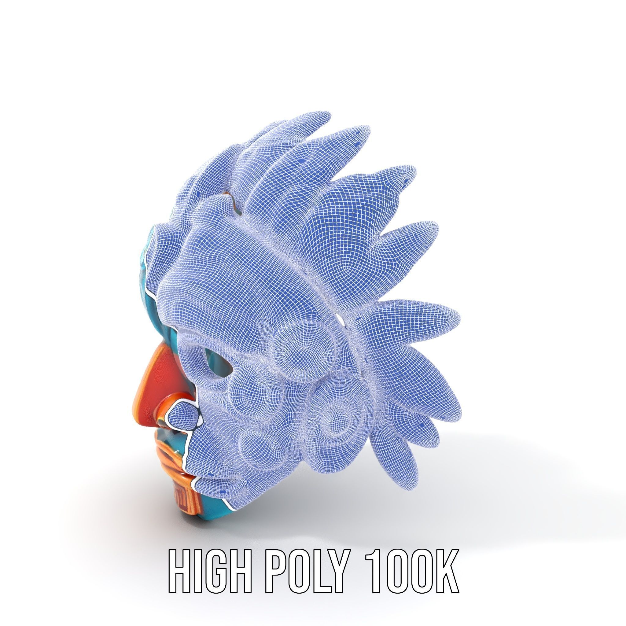 Aztec Warrior Mask D Model Pack Low-poly 3D model_4