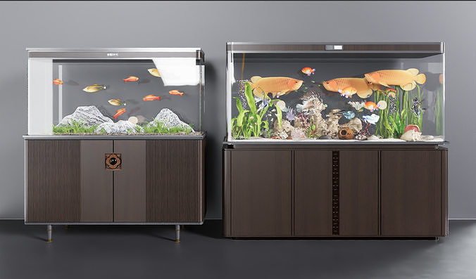New Chinese-style fish tank 3D model