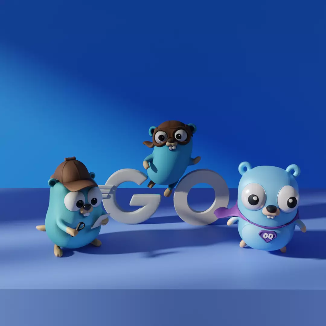 Go Golang Gopher Mascots  3D model_0
