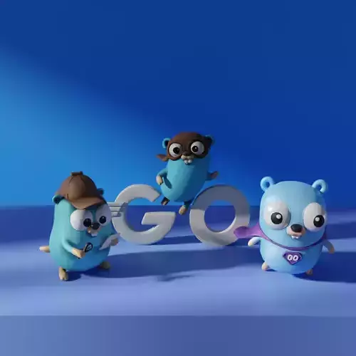 Go Golang Gopher Mascots  3D model