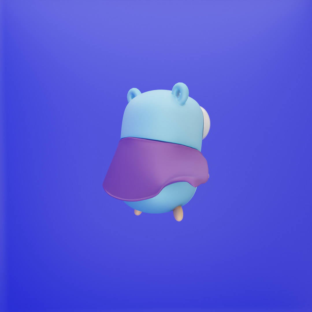 Go Golang Gopher Mascots  3D model_9