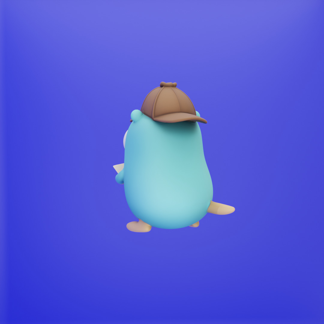 Go Golang Gopher Mascots  3D model_6