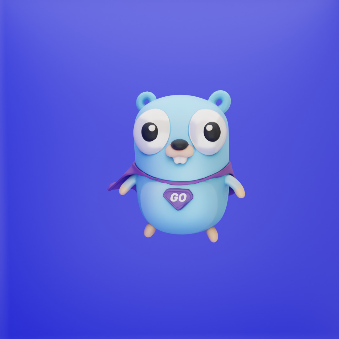 Go Golang Gopher Mascots  3D model_7