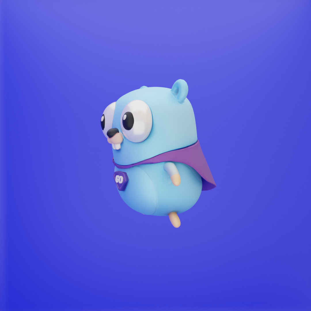 Go Golang Gopher Mascots  3D model_8