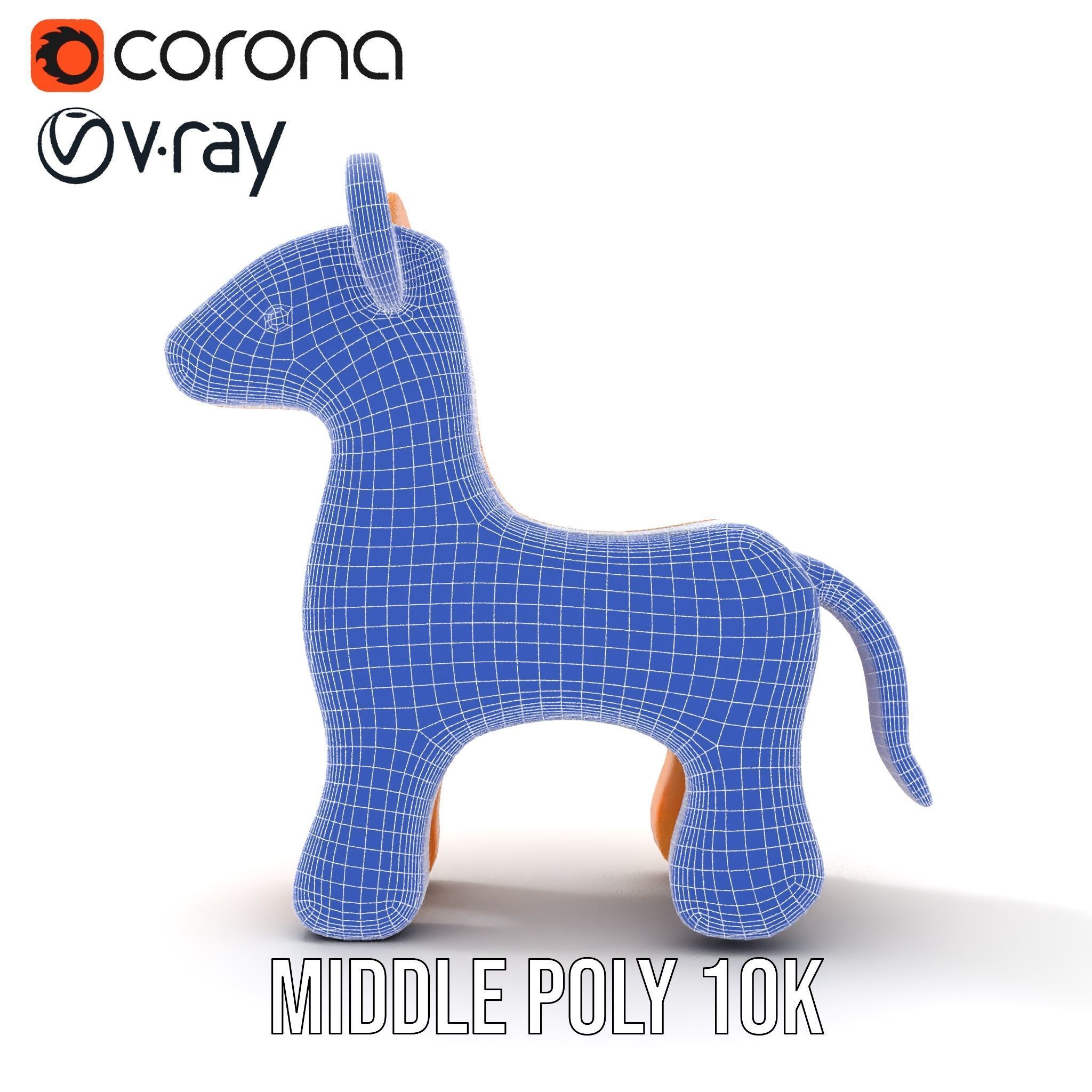 Wooden Horse Toy Model Pack for D Rendering and Game Development Low-poly 3D model_30