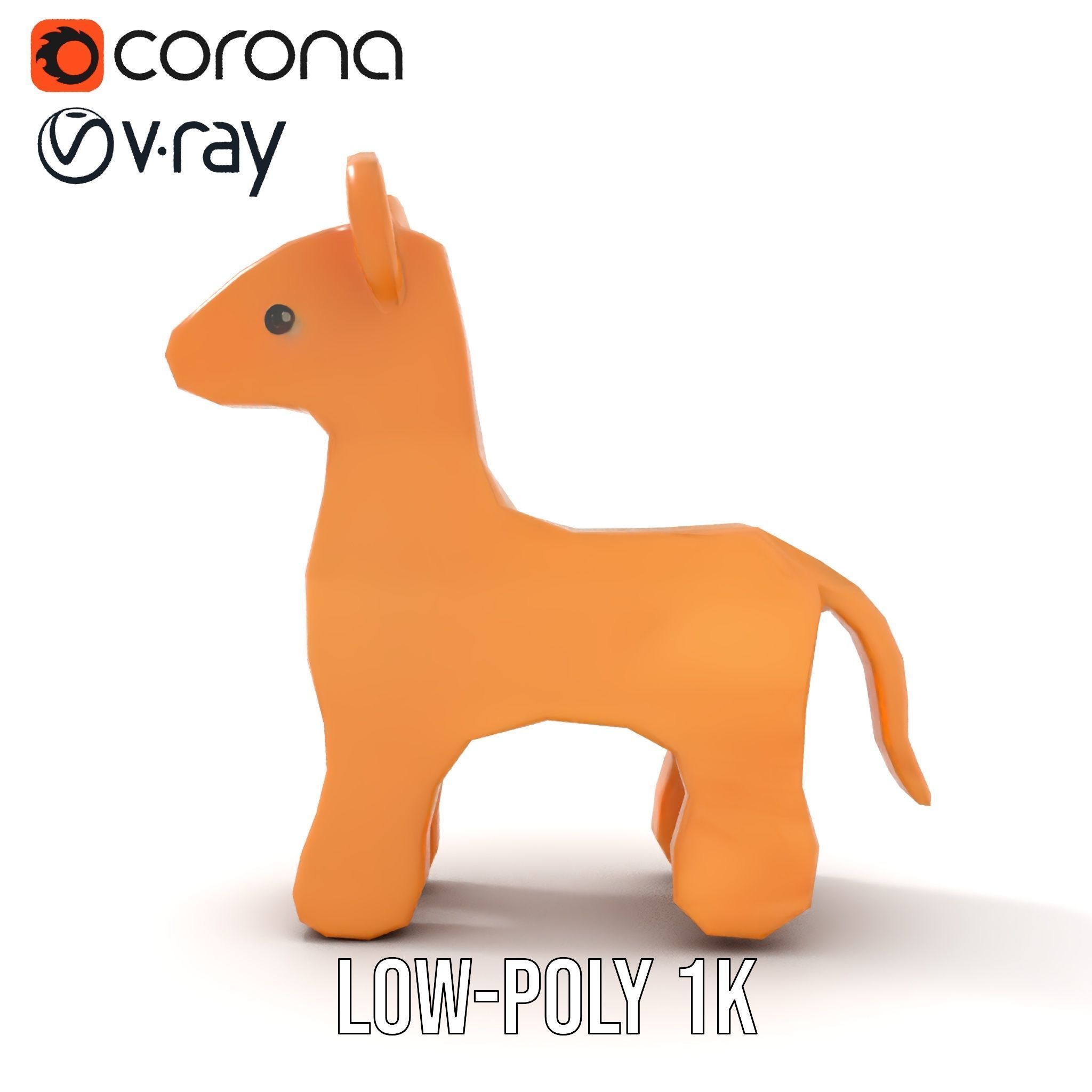 Wooden Horse Toy Model Pack for D Rendering and Game Development Low-poly 3D model_7