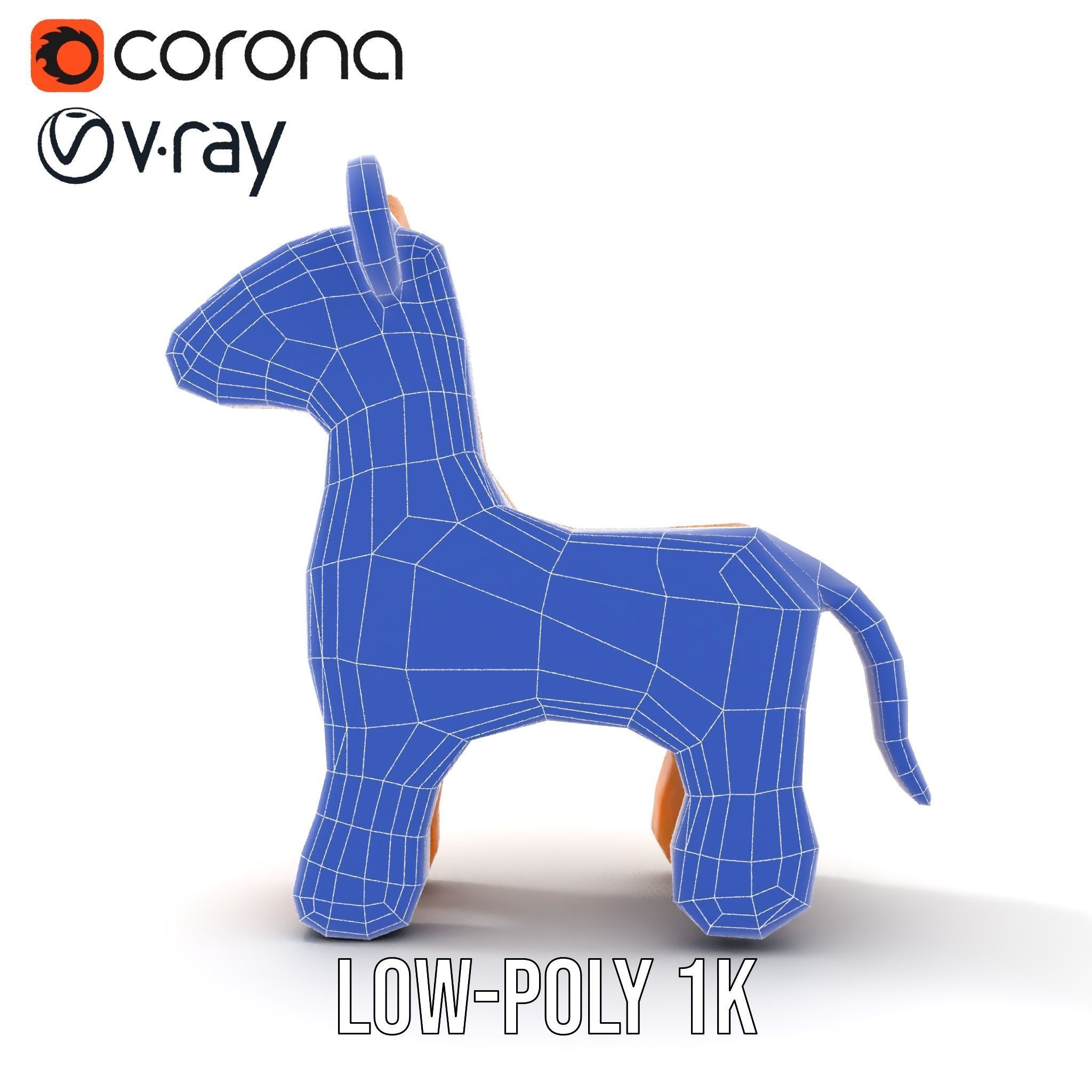 Wooden Horse Toy Model Pack for D Rendering and Game Development Low-poly 3D model_25