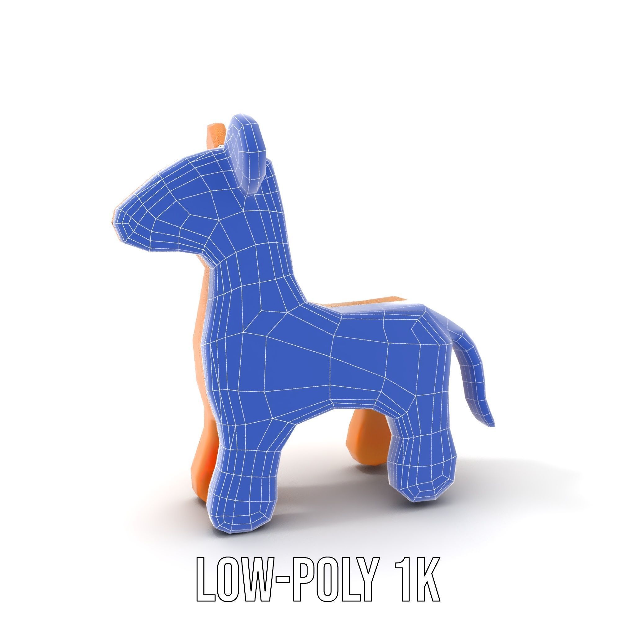 Wooden Horse Toy Model Pack for D Rendering and Game Development Low-poly 3D model_9