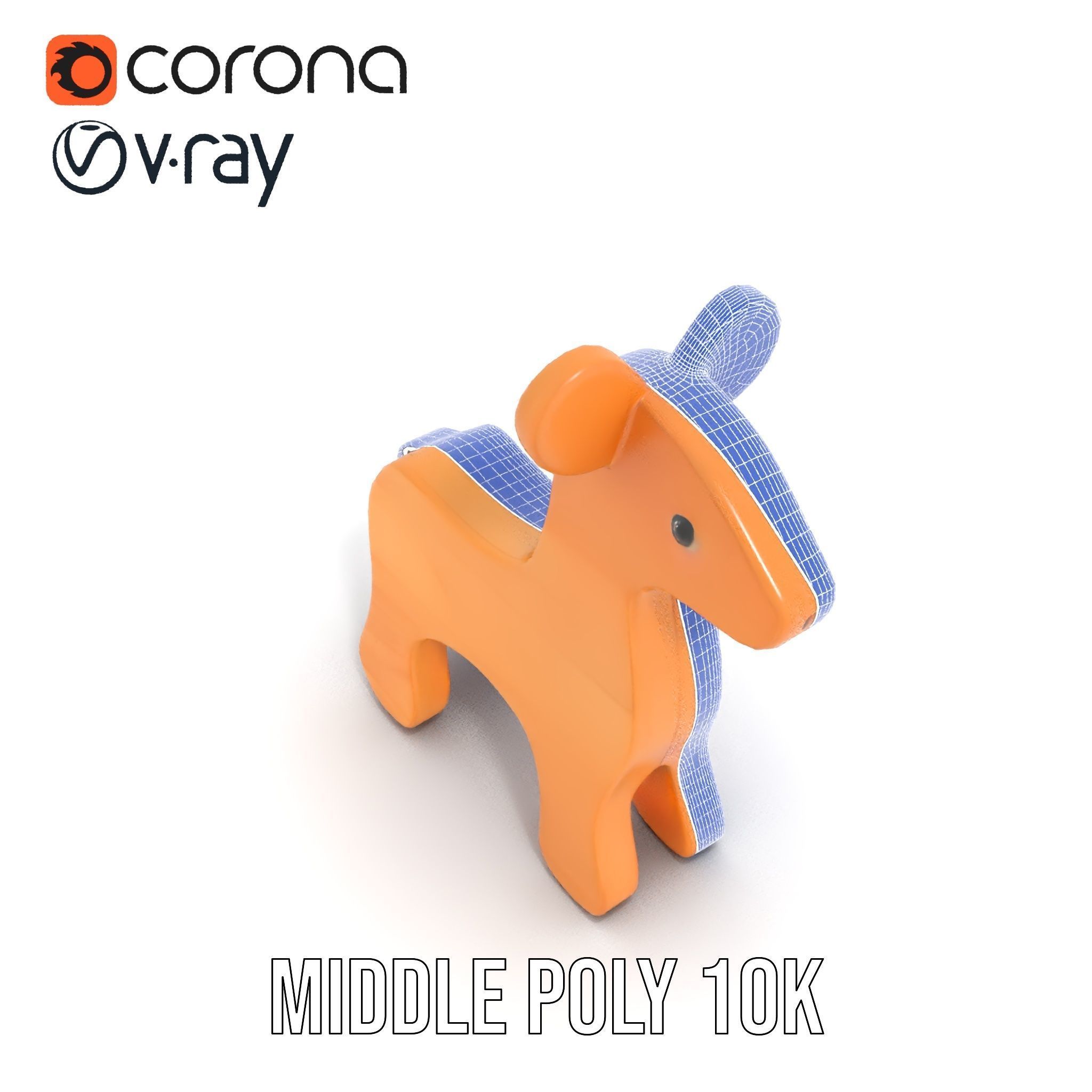 Wooden Horse Toy Model Pack for D Rendering and Game Development Low-poly 3D model_24