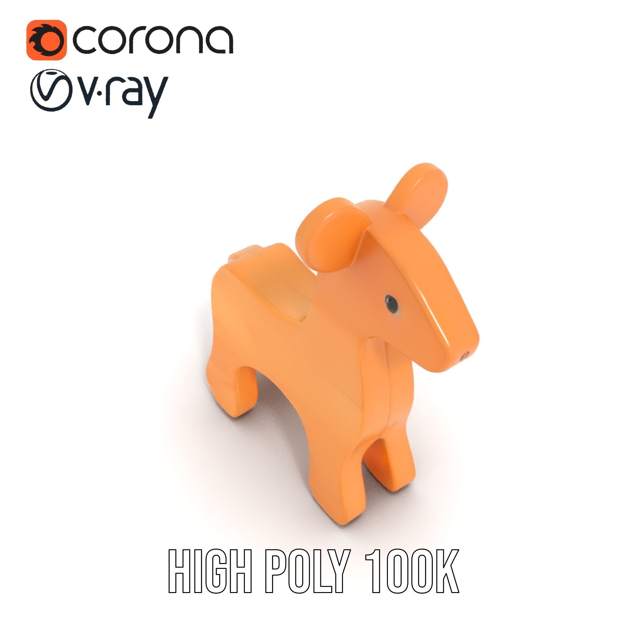 Wooden Horse Toy Model Pack for D Rendering and Game Development Low-poly 3D model_20