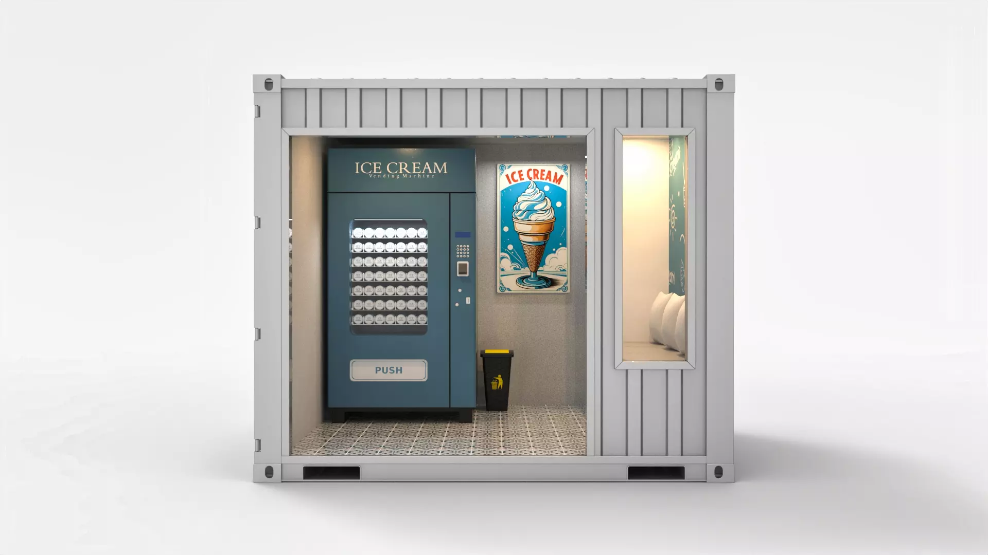Vending Machine Container Booth 3D model_0