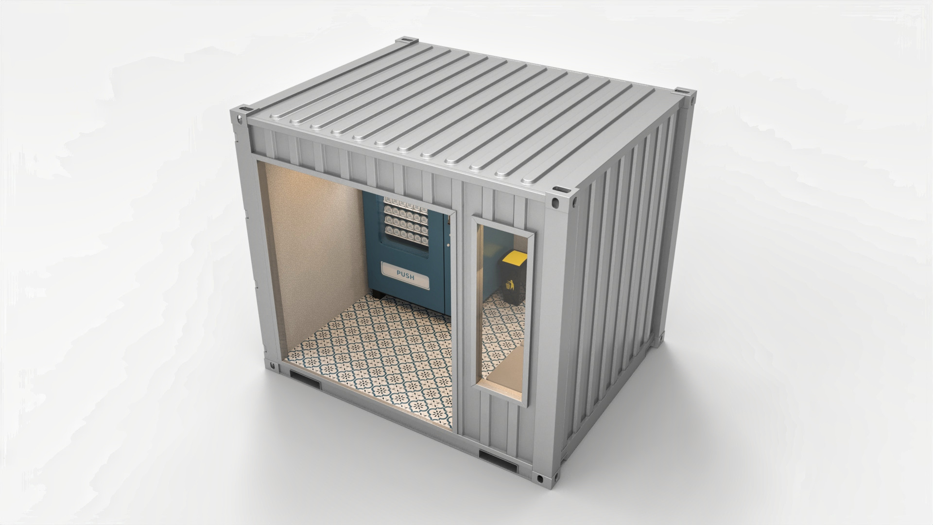 Vending Machine Container Booth 3D model_3