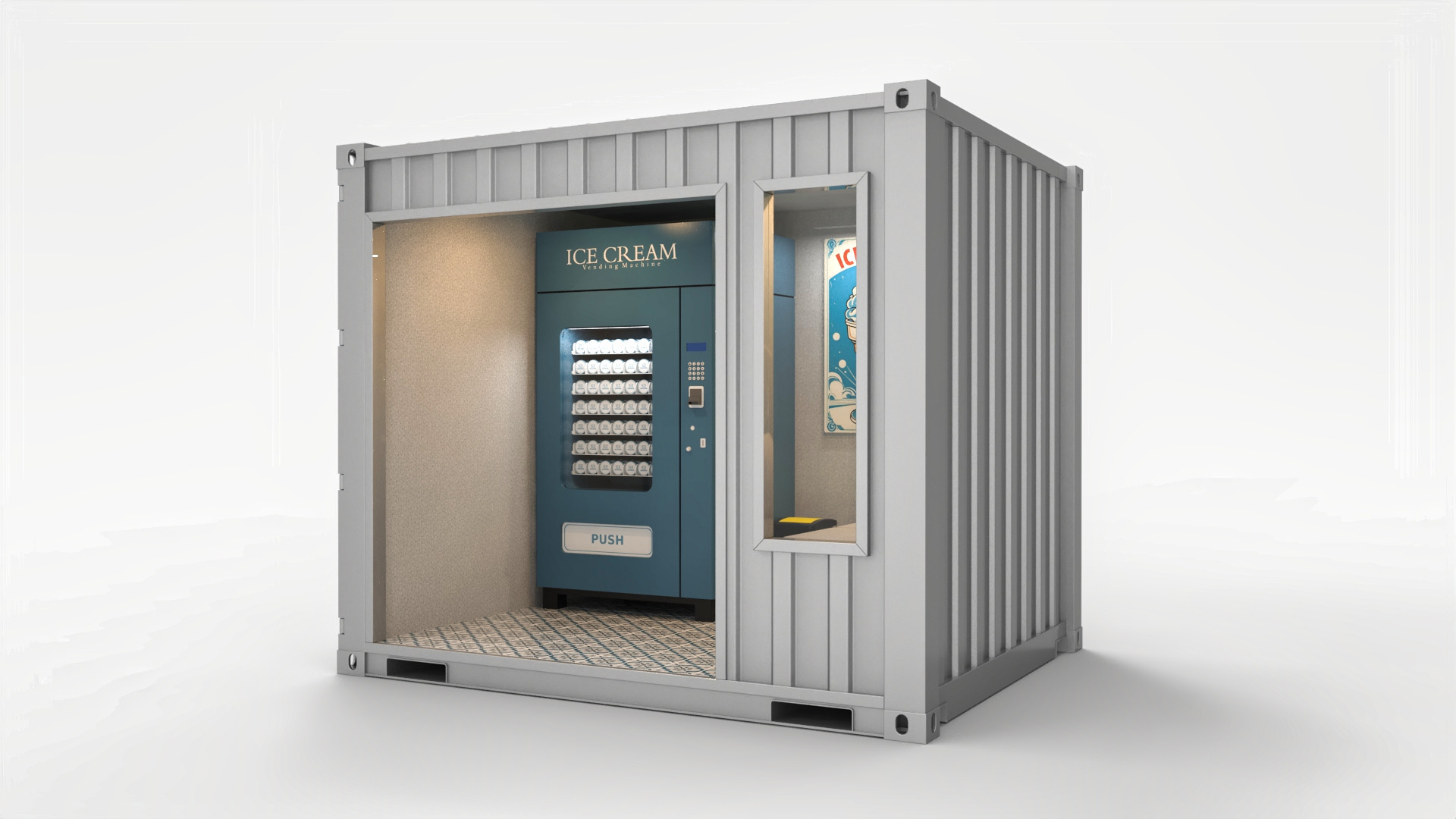 Vending Machine Container Booth 3D model_2