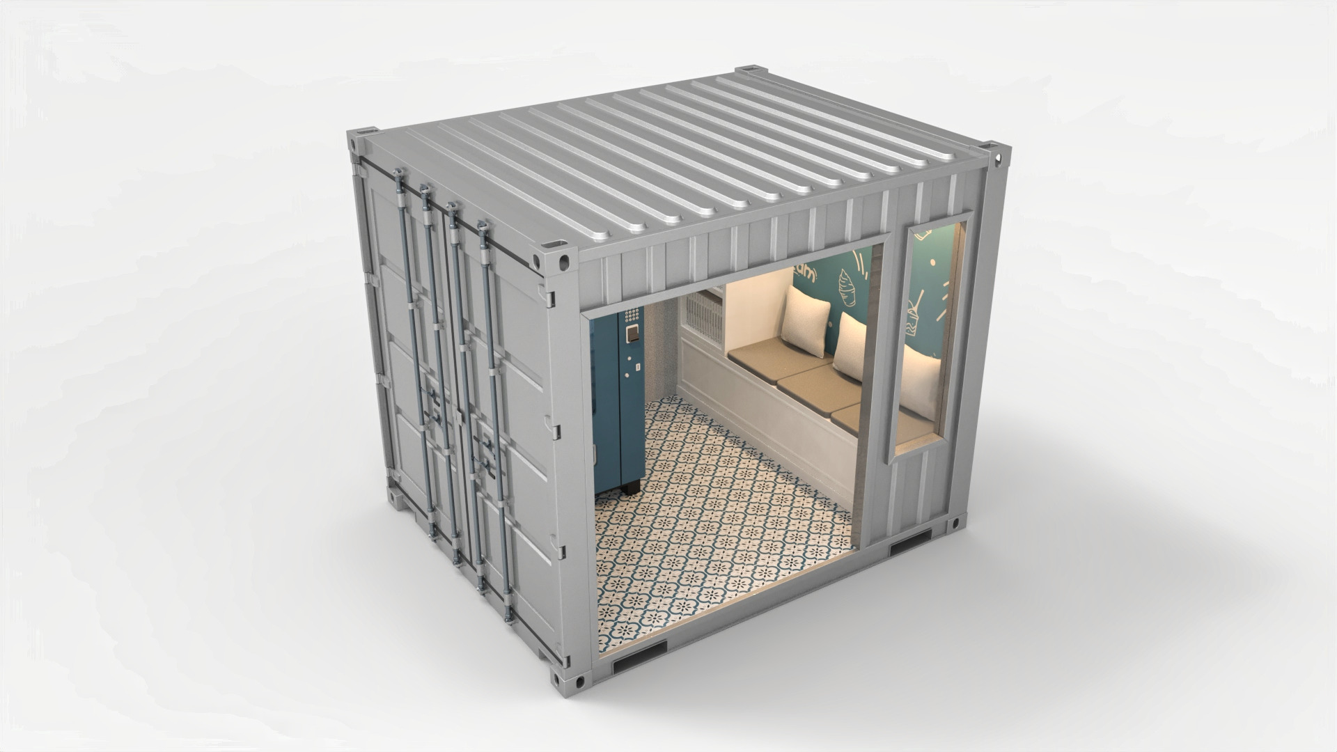 Vending Machine Container Booth 3D model_4