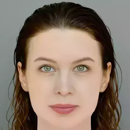 Paula Beer Head - No Hair - Low poly head for game