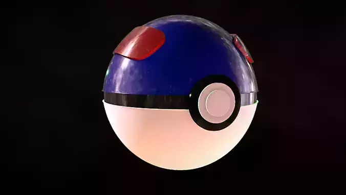 Pokeball 3D Model Greatball Low-poly 3D model