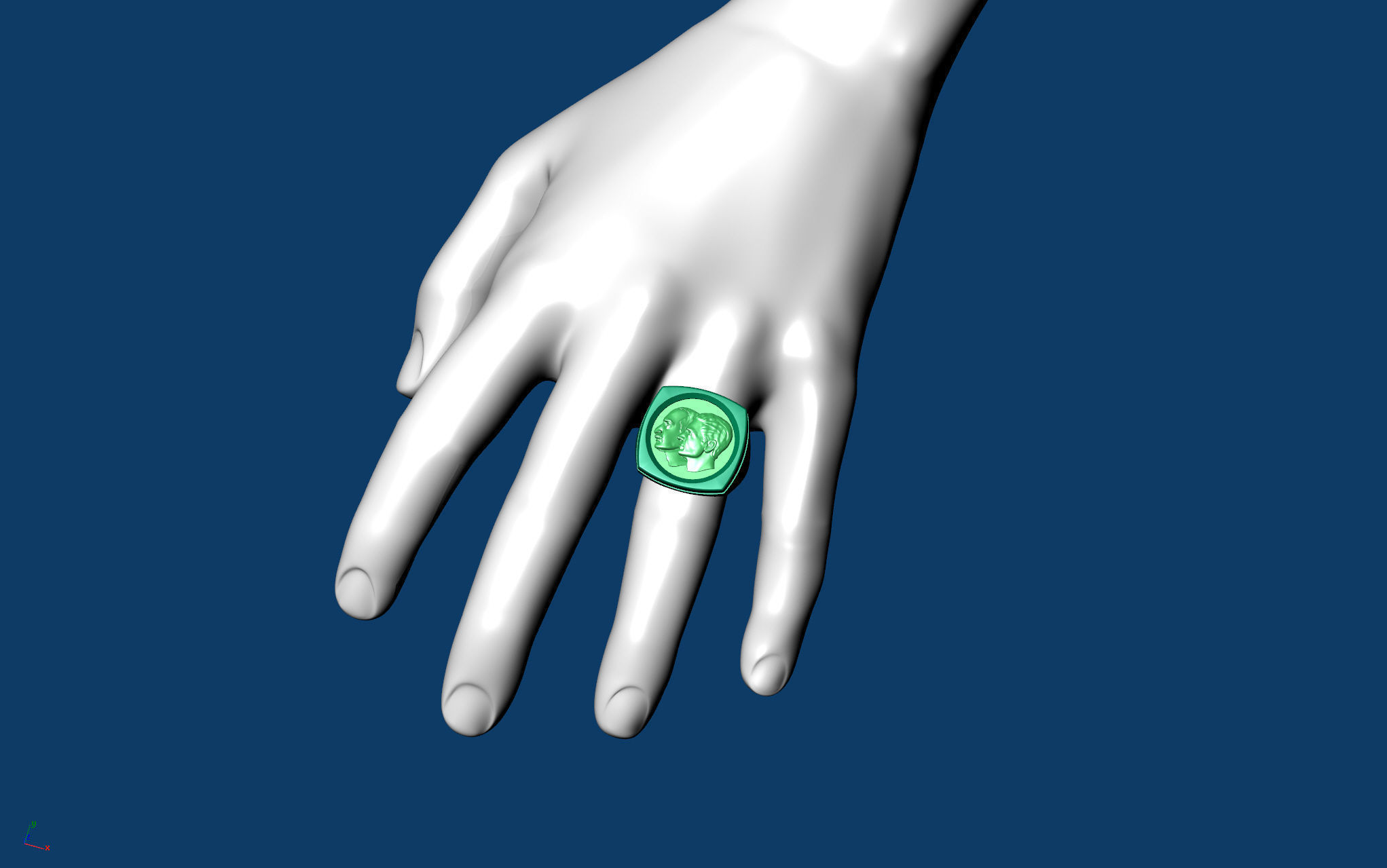 Reza and Mohammad Reza pahlavi Ring 3D Model 3D print model_12