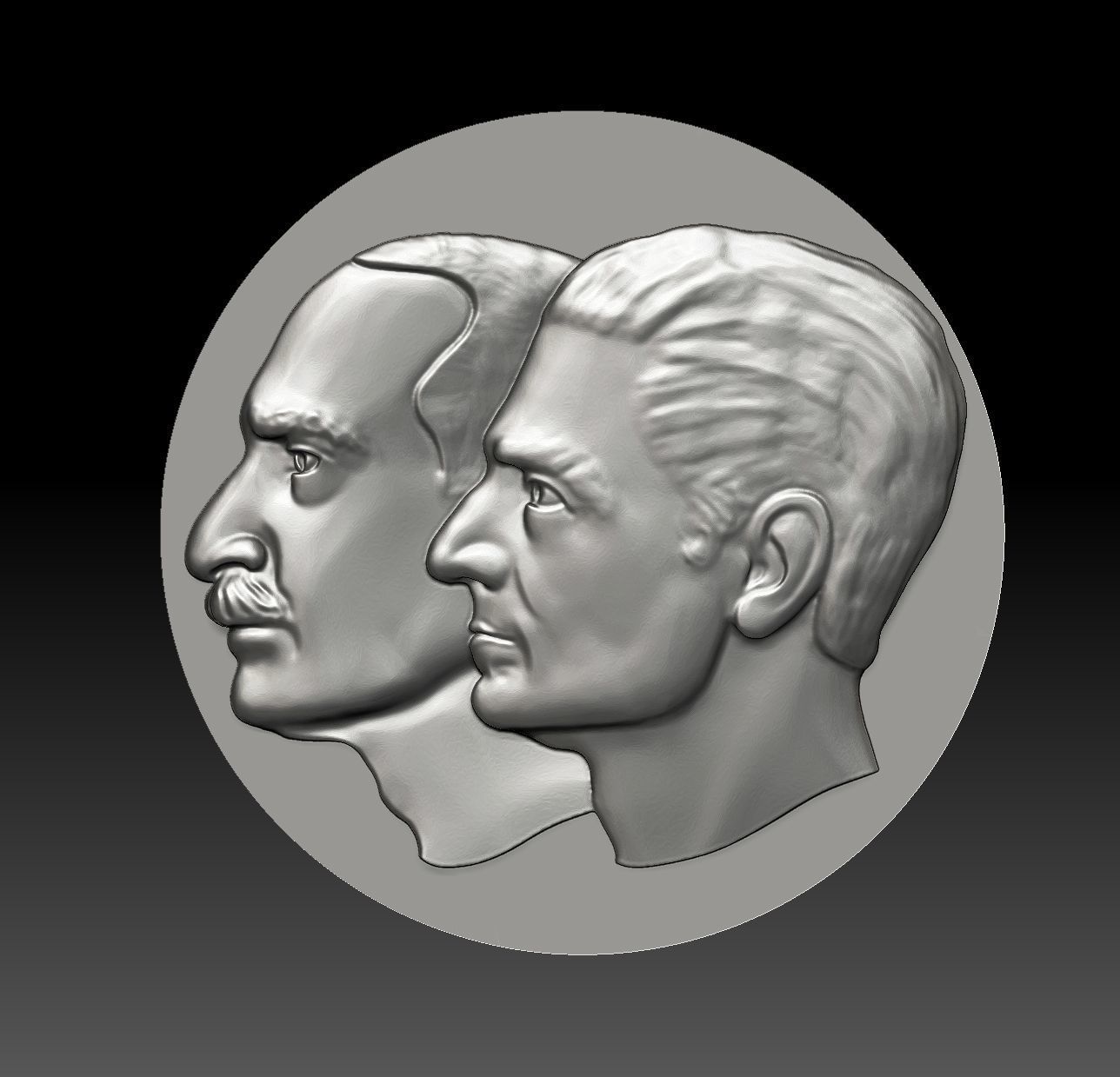 Reza and Mohammad Reza pahlavi Ring 3D Model 3D print model_5