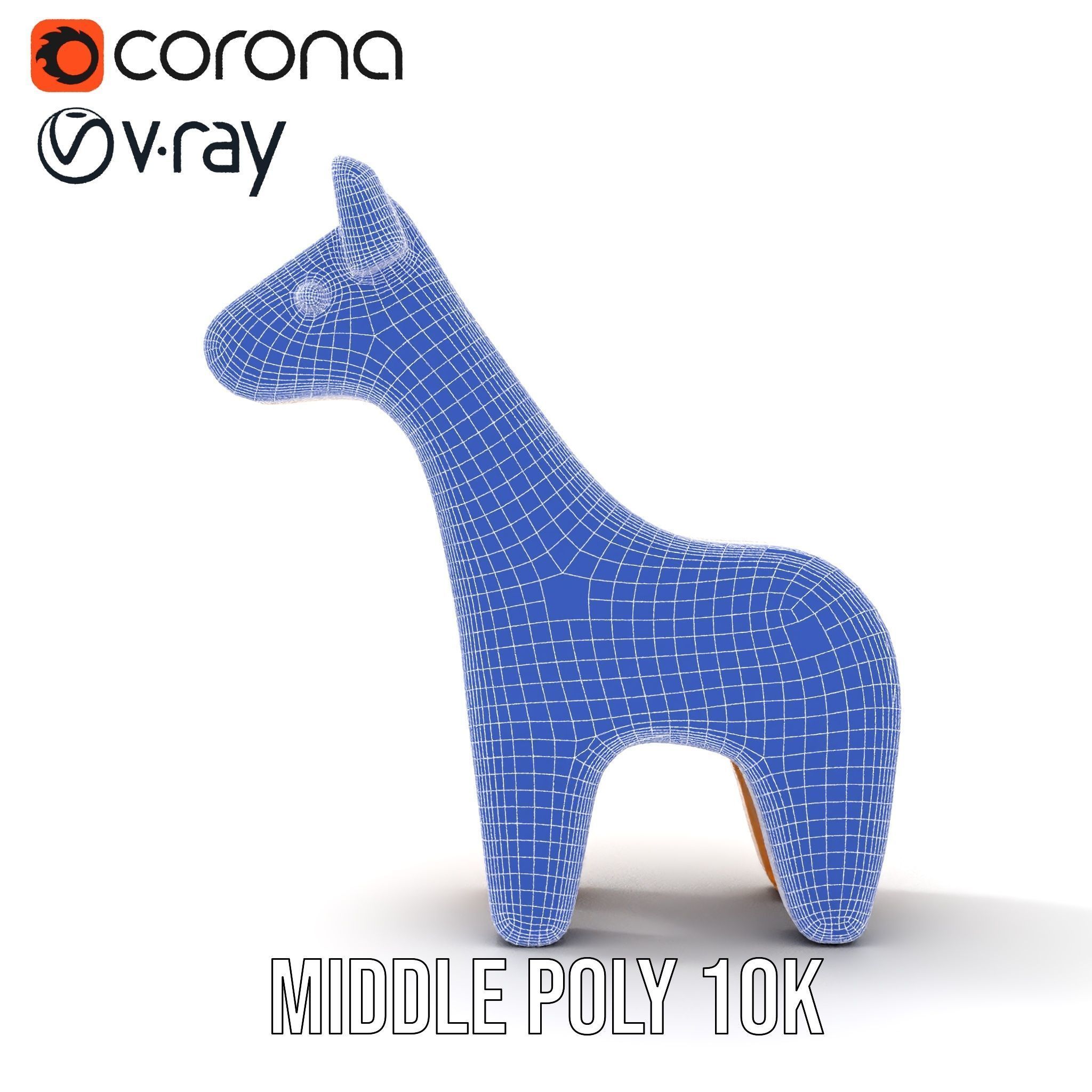 Wooden Giraffe Toy D Model Pack Low-poly 3D model_27