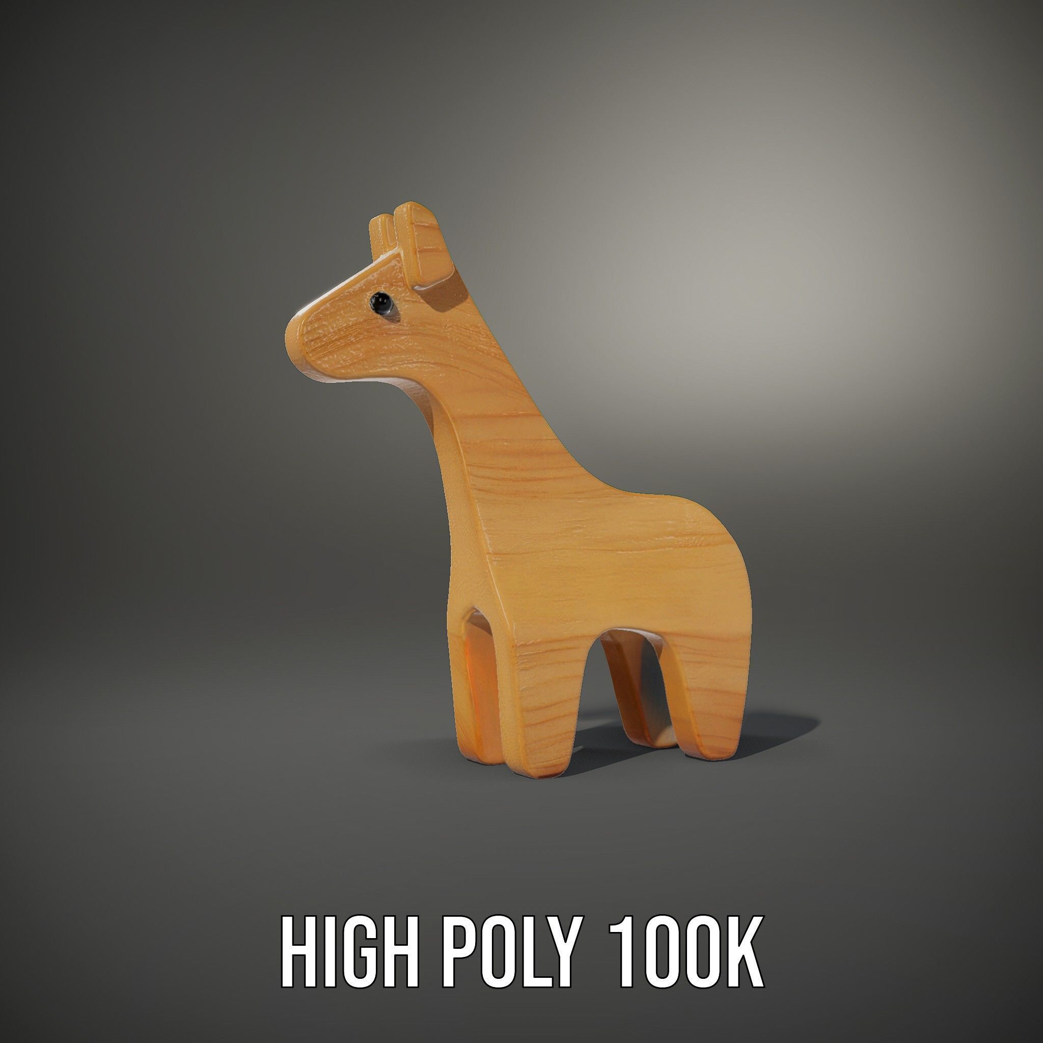 Wooden Giraffe Toy D Model Pack Low-poly 3D model_10