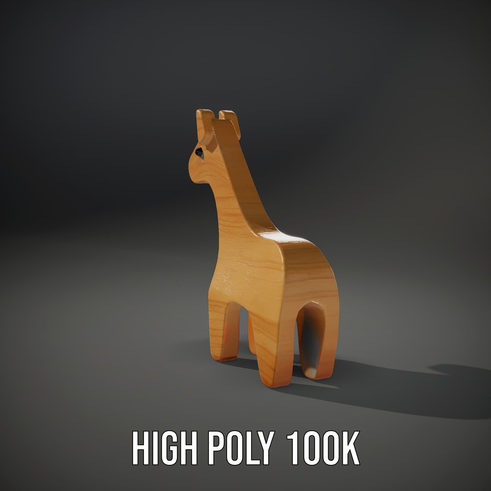Wooden Giraffe Toy D Model Pack Low-poly 3D model_8