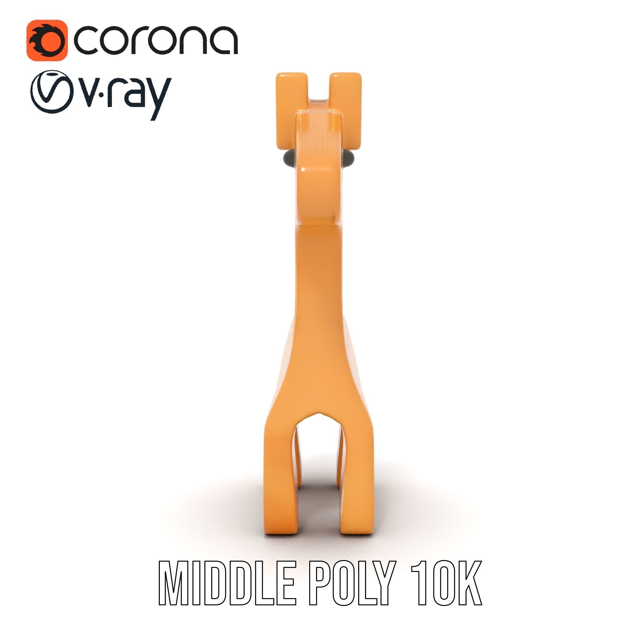 Wooden Giraffe Toy D Model Pack Low-poly 3D model_15