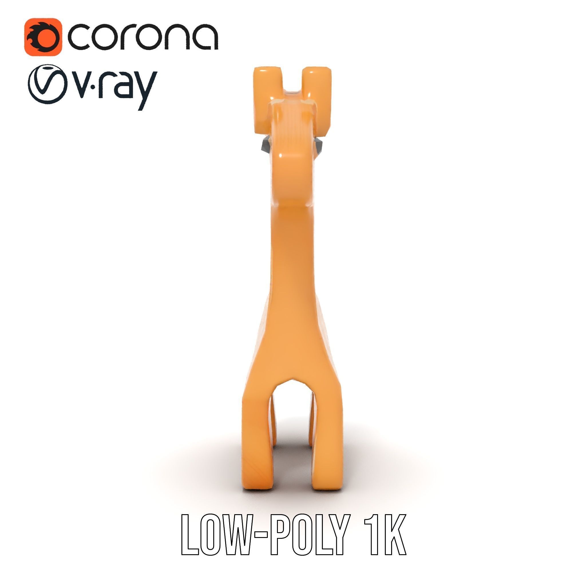 Wooden Giraffe Toy D Model Pack Low-poly 3D model_9