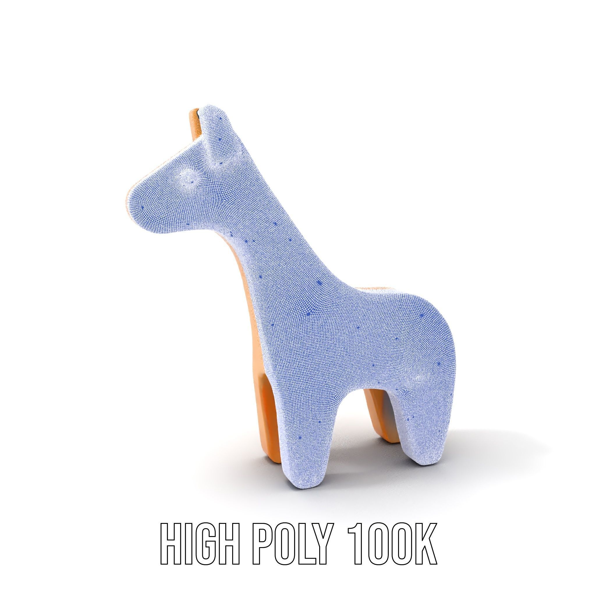 Wooden Giraffe Toy D Model Pack Low-poly 3D model_4