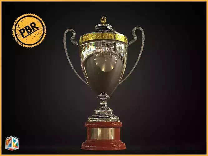 Saudi Super Cup Classic football Award trophy 3D model