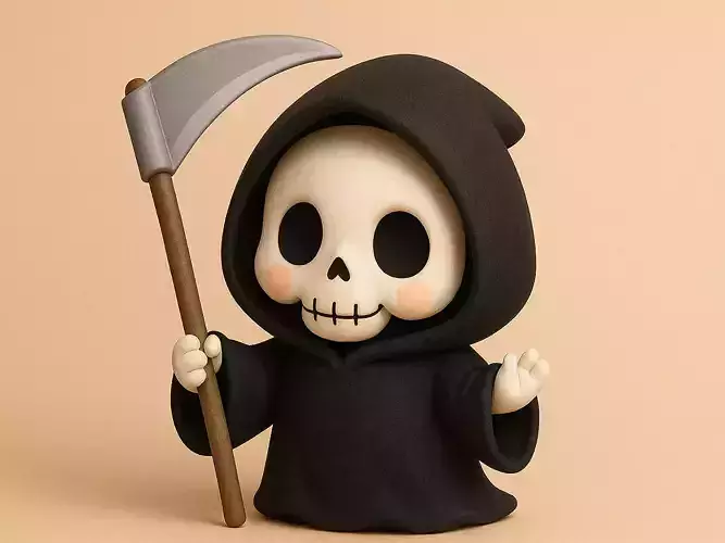 Grim Reaper with scythe 3D print model